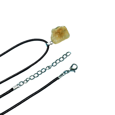 Natural Citrine Raw Stone Pendant Necklace