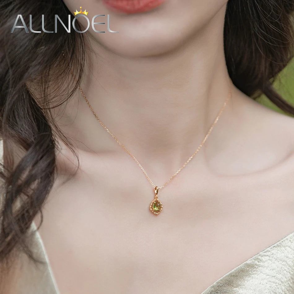 Vintage Peridot Gold-Plated Pendant