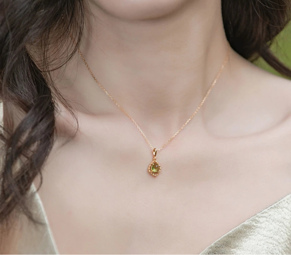 Vintage Peridot Gold-Plated Pendant
