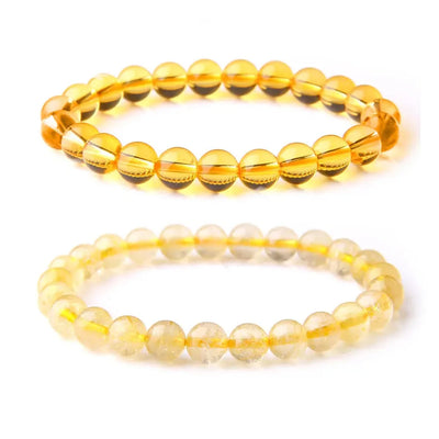 Natural Citrine and Quartz Crystal Bead Bracelet