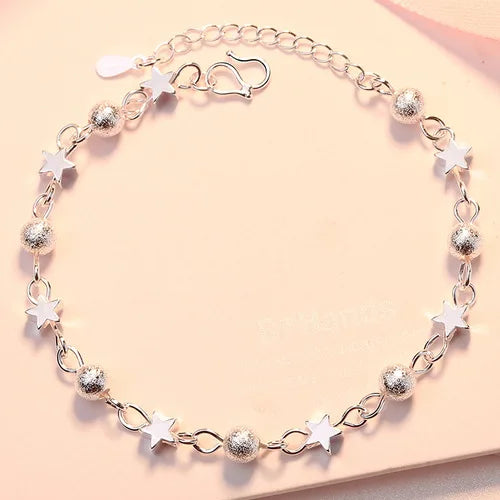 New 925 Sterling Silver Bracelet Pearls Knots Bracelet for Women Fashion Heart Pearls Bracelet  Luxury Jewelry Accessories Gift