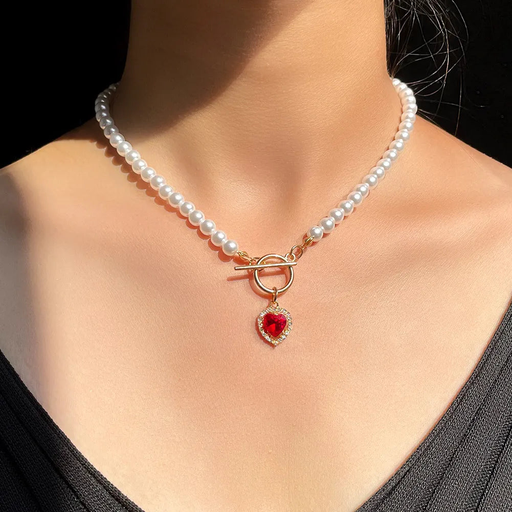 Simple Stacked Retro Imitation Emerald Green Pearl Multi-layer Necklace For Women Fashionable Jewelry Accessories Birthday Gifts