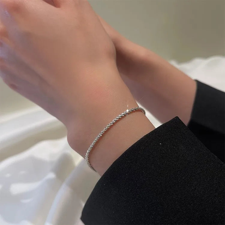 Gothic Punk Splicing Twisted Chain Bracelet for Women Men Fashion Charm Round Moonstone Bracelet Fine Jewelry Gift Wholesale