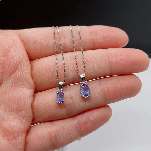 Simple 925 Silver Topaz necklace