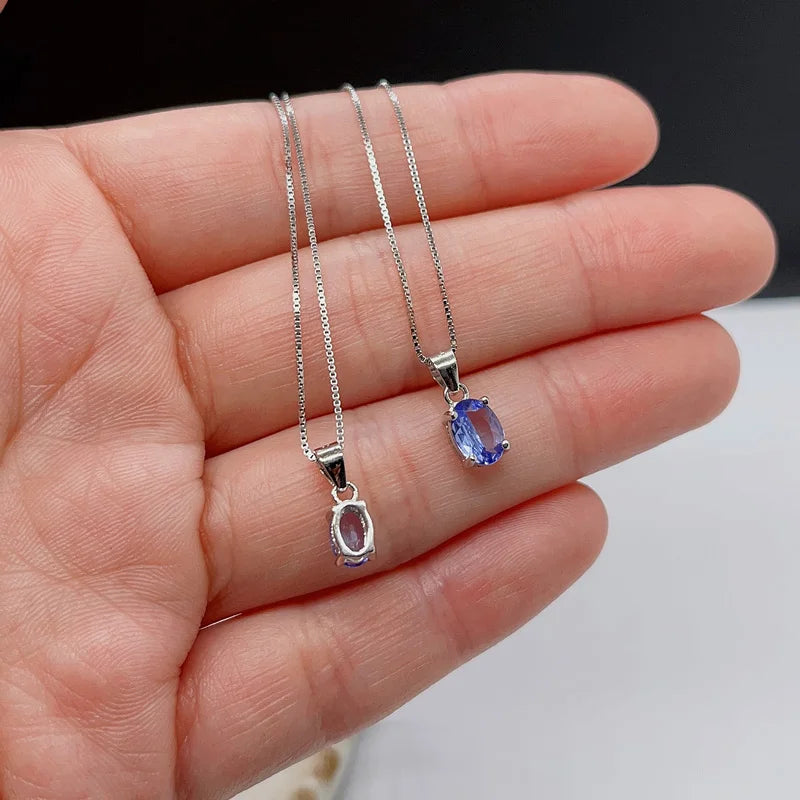 Simple 925 Silver Topaz necklace