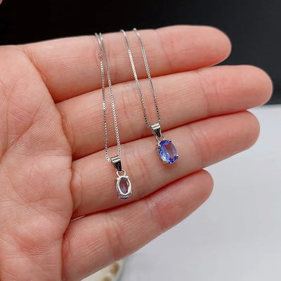 Simple 925 Silver Topaz necklace