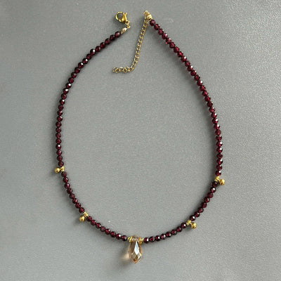 Bohemian Style, Garnet Birthstone Necklace Set