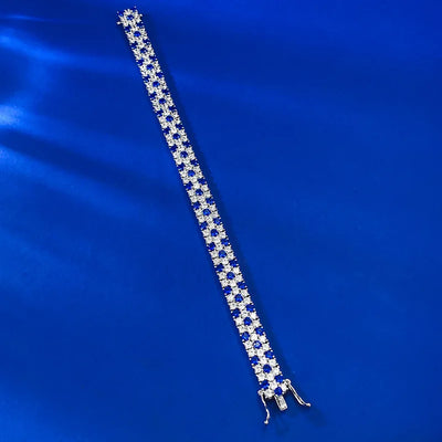 Charm Sapphire Moissanite Bangle Bracelet 100% Real 925 Sterling silver Wedding Bracelets For Women Bridal Promise Party Jewelry