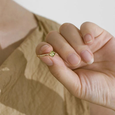 Adjustable Green Peridot Ring