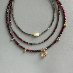Fashion Natural Garnet Necklace Women Bohemian Handmade Beaded Jewelry Party Accessories