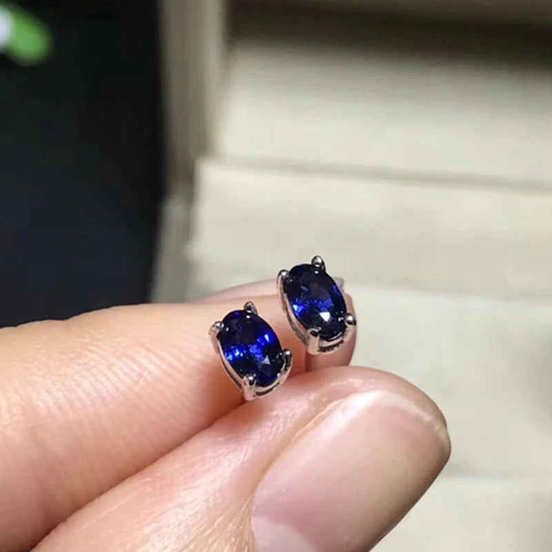 Classic Oval Sapphire Stud Earrings