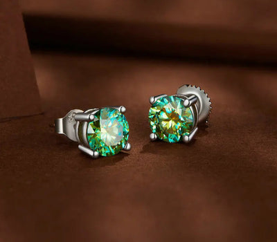 4 Prong Diamond Birthstone Stud Earrings for Aries