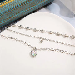 Heart Pendant Opal Necklace