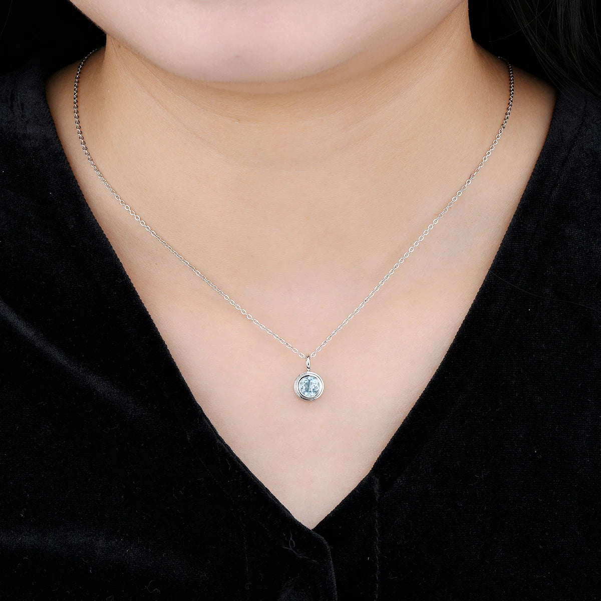 Natural Aquamarine Solid Sterling Silver Pendant