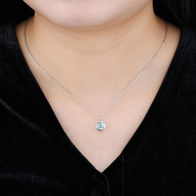Natural Aquamarine Solid Sterling Silver Pendant