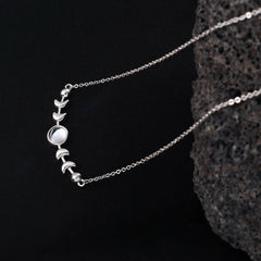Genuine Moonstone Necklace for Women 925 Sterling Silver Moon Phase Necklace Triple Goddess Pendant Minimalist Necklace US Stock