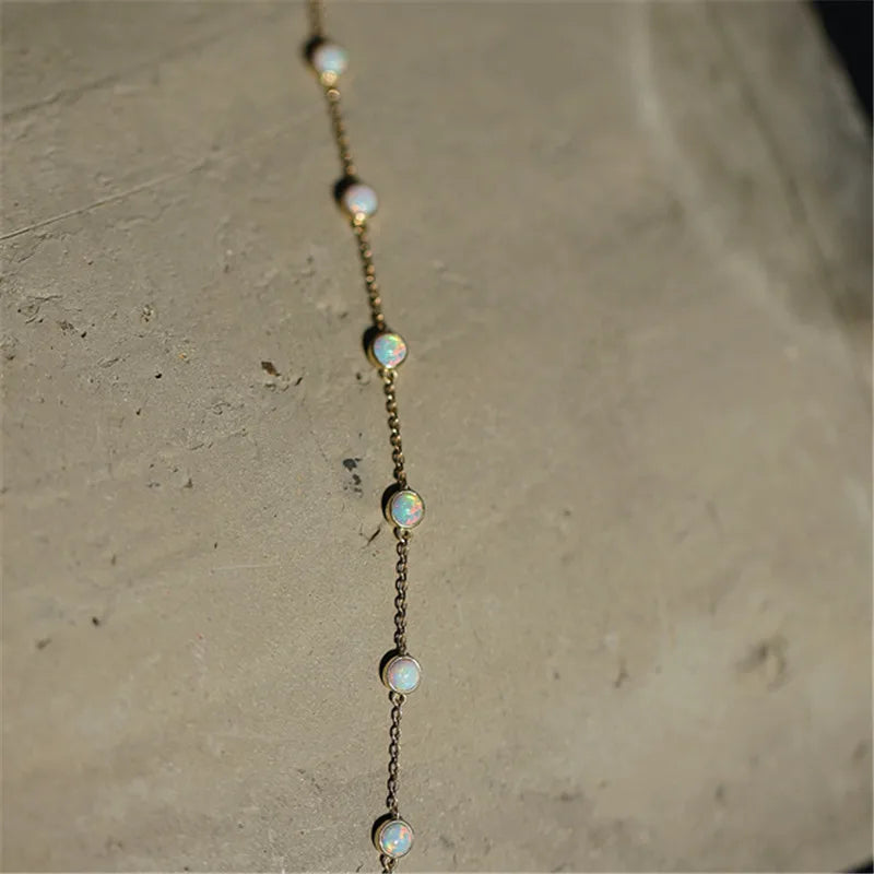 925 Sterling Silver Temperament Imitation Opal Bracelets for Women  Birthday Party Gift Fine Jewelry
