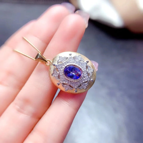 Large Tanzanite Pendant Necklace