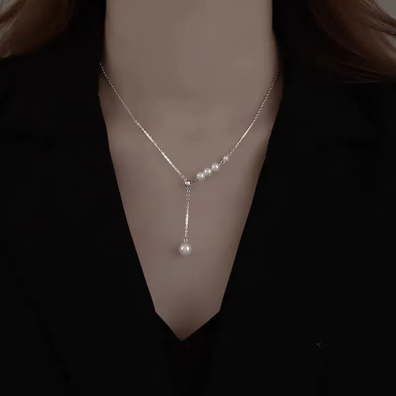 Simple Stacked Retro Imitation Emerald Green Pearl Multi-layer Necklace For Women Fashionable Jewelry Accessories Birthday Gifts