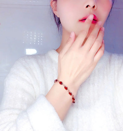 18K Rose Gold Ruby Bracelet