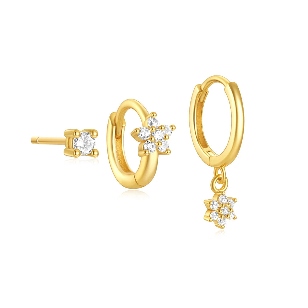 CANNER 1 Set Blue Opal Horse Eye Zircon Stud Earrings For Women 925 Sterling Silver Minimalism Ins Hoop Earrings Fine Jewelry