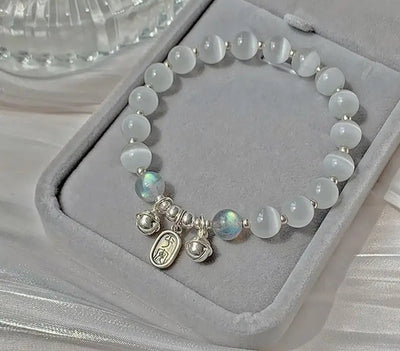 Jewelry Women's New Moonlight Crystal Bracelet Opal Aquamarine Light Luxury Leaf Elastic Bracelet