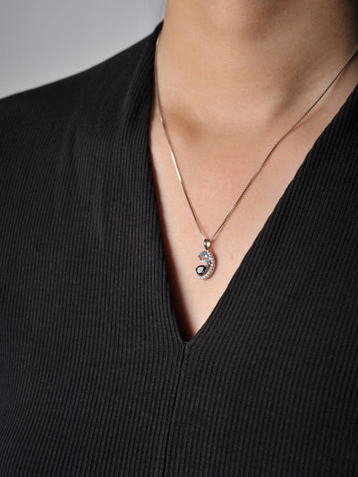 Potiy Pear Natural London Blue Topaz Sky Blue Topaz Pendant Necklace No Chain 925 Sterling Silver For Women Daily Jewelry