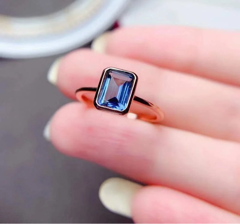Natural London Blue Topaz Ring