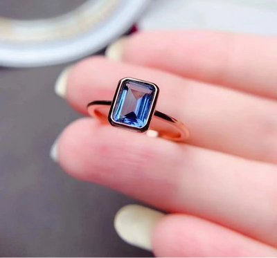 Natural London Blue Topaz Ring