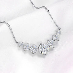 Moissanite Necklace for Women Smile Princesses Sparkling Diamond Pendant S925 Sterling Silver Plated PT950
