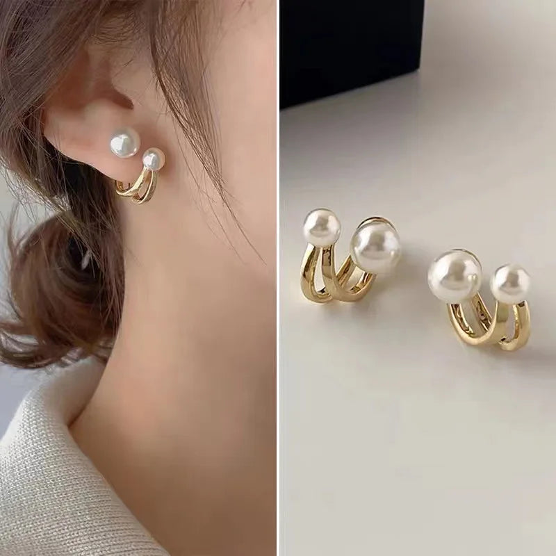Irregular Design Pearl Stud Earrings