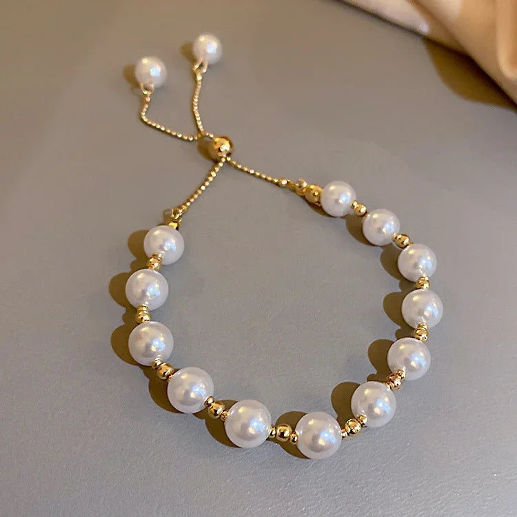 New 925 Sterling Silver Bracelet Pearls Knots Bracelet for Women Fashion Heart Pearls Bracelet  Luxury Jewelry Accessories Gift
