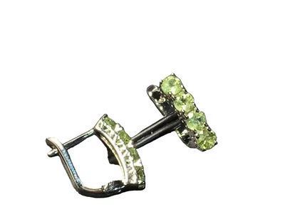 Vintage Natural Peridot Hoop Earrings Simple Classic Round Circle Gemstone Jewelry Handmade Fine Gift