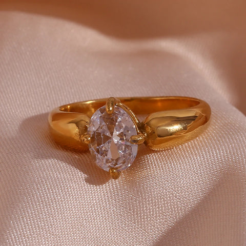 Gold Plated Natural Stone Ring