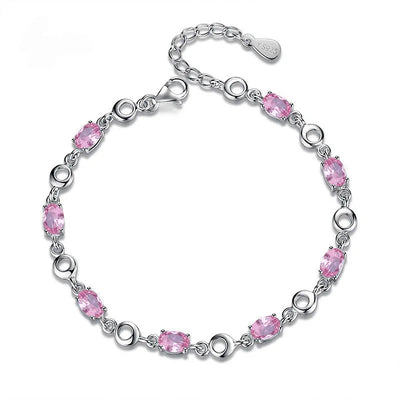 Silver Zircon Charm Bracelet