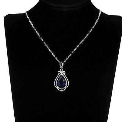 Flower 925 Sterling Silver Chocker Necklace Lab Sapphire Wedding Pendants Necklace For Women Bridal Promise Party Jewelry Gift