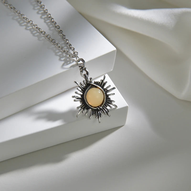 Moon and Sun Pendant Necklace