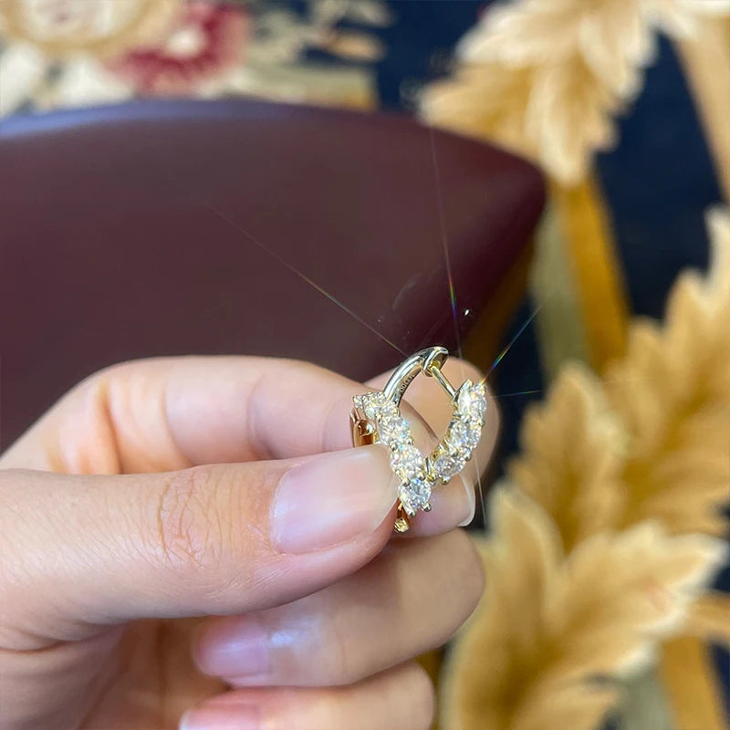 14k Gold Plated Moissanite Hoop Earrings