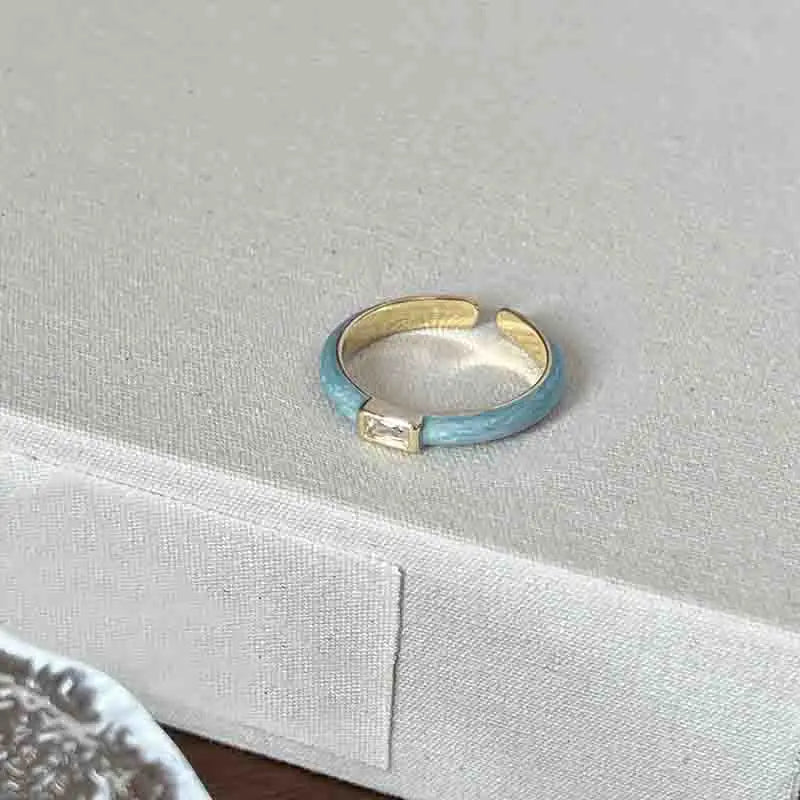 PANJBJ 925 Sterling Silve Moonstone Irregular Ring for Women Party Gift Adjustabler Personality Korean Dropshipping