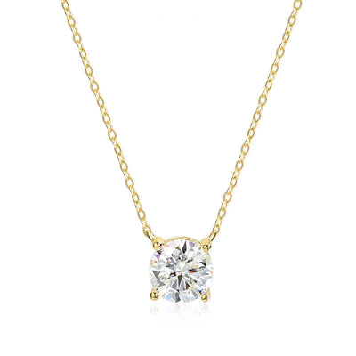 4 Prong Brilliant Cut Diamond Birthstone Necklace