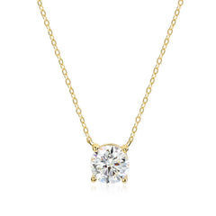 4 Prong Brilliant Cut Diamond Birthstone Necklace
