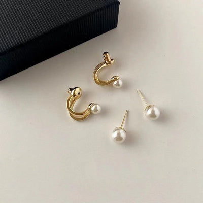 Irregular Design Pearl Stud Earrings