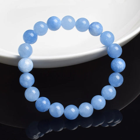 Natural Aquamarine Quartz Beaded Bracelet