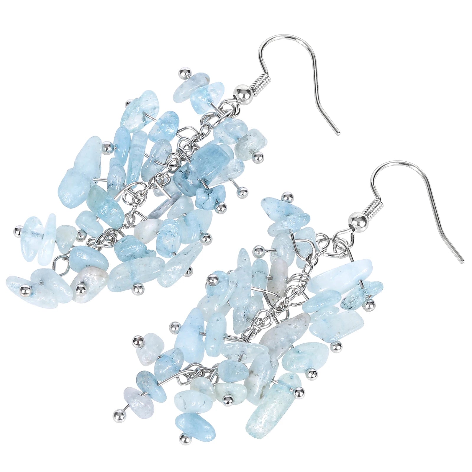 Natural Crystal Chips Stone Drop Earrings