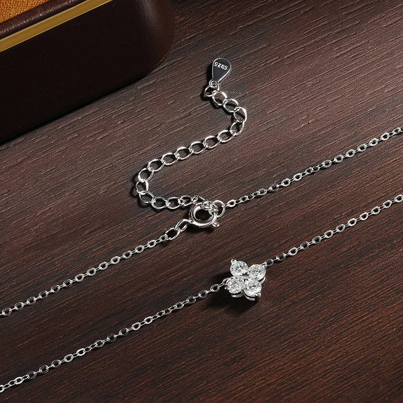 Diamond Cluster Flower Pendant Necklace for Aries