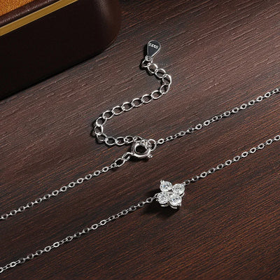 Diamond Cluster Flower Pendant Necklace for Aries