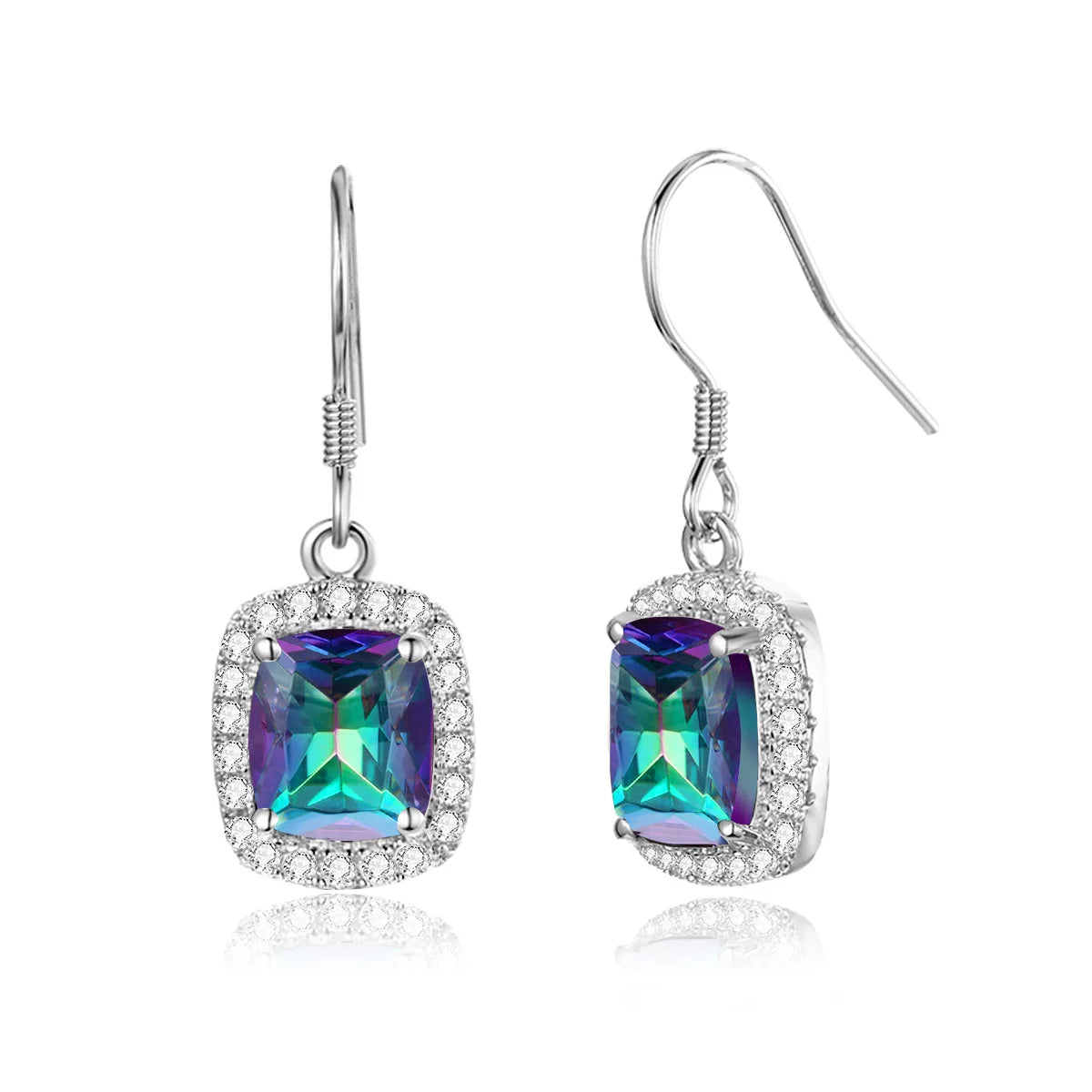 Vintage Aquamarine Earrings 925 Sterling Silver Gemstone Earring for Woman Designer Fine Jewelry Party Mother's Day Gift