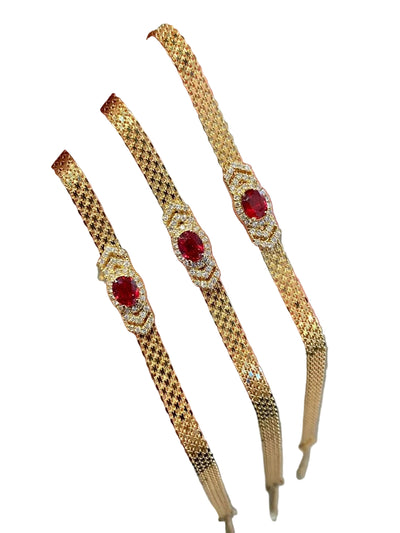 18K gold natural ruby Diamond bracelet Tank Woven chain Fashion Valentine gift Pigeon red Ruby bracelet wholesale