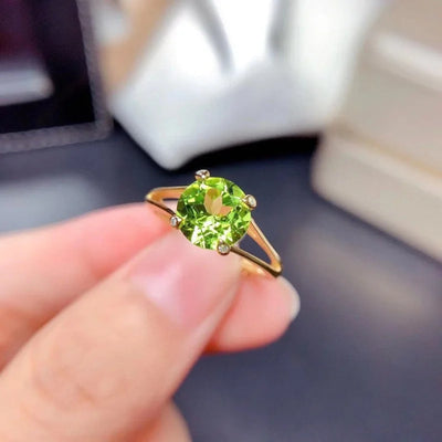 Peridot Set 925 Silver Inlaid With Colored Gemstones Jewelry Ring Earrings Necklace Women'S Accessories