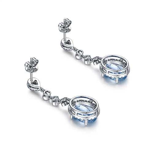 Natural Aquamarine Drop Earrings